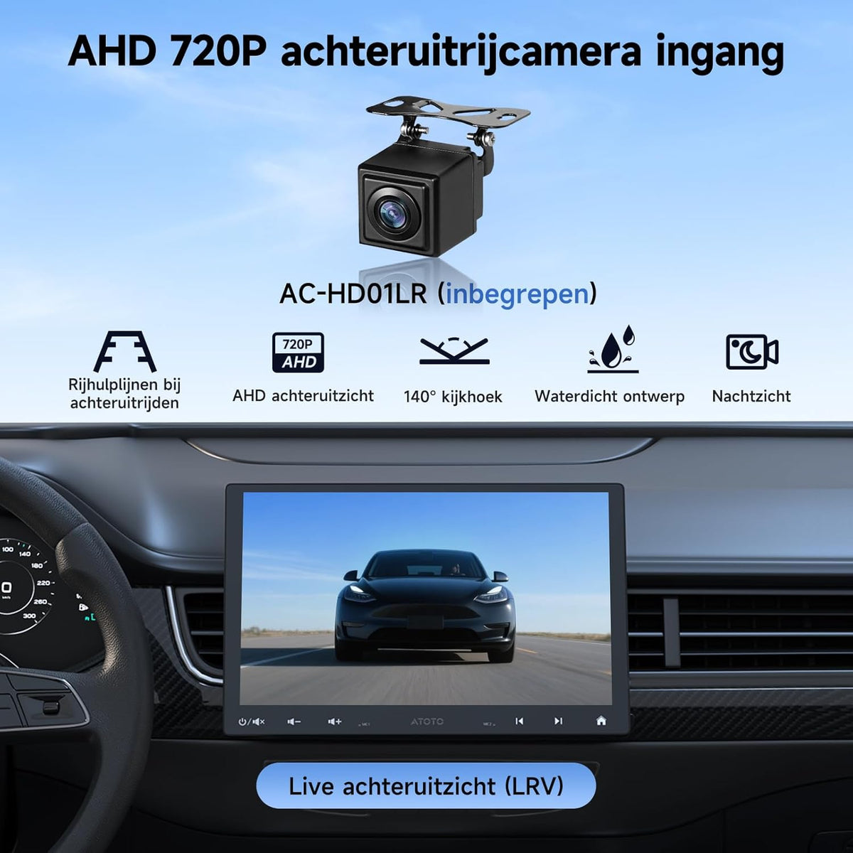 10,1 inch 2 DIN & 1 DIN Adaptieve Autoradio, Draadloze CarPlay & Android Auto, WiFi/BT/USB Tethering, 24-bands EQ, Achteruitrijcamera, HD LRV, 2G+32G