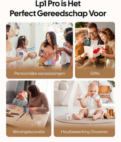 LaserPecker 1 Pro – 190g Compacte Draagbare Laser Engraver, 0,15mm Precisie, Bluetooth, 100x100 mm Graveeroppervlak, Plug & Play, Geschikt voor Hout, Leer, Karton en Meer