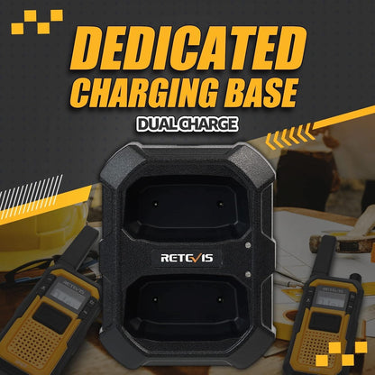 Retevis RB648 Zware Tweewegradio, IP67 Waterdicht, Stofdicht Robuuste Walkietalkies met Oorschelp, Oplaadbare Langeafstandsradio's voor Aannemers, Werklocaties en Buitengebruik (4-pack)