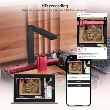 Lasergraveercamera – Graveercamera – Camera Voor Lasergraveermachine – Positioneercamera – Previewcamera – 1080P / 2 MP Beeldkwaliteit – Automatische Positionering Met Minder Dan 1 Mm Afwijking