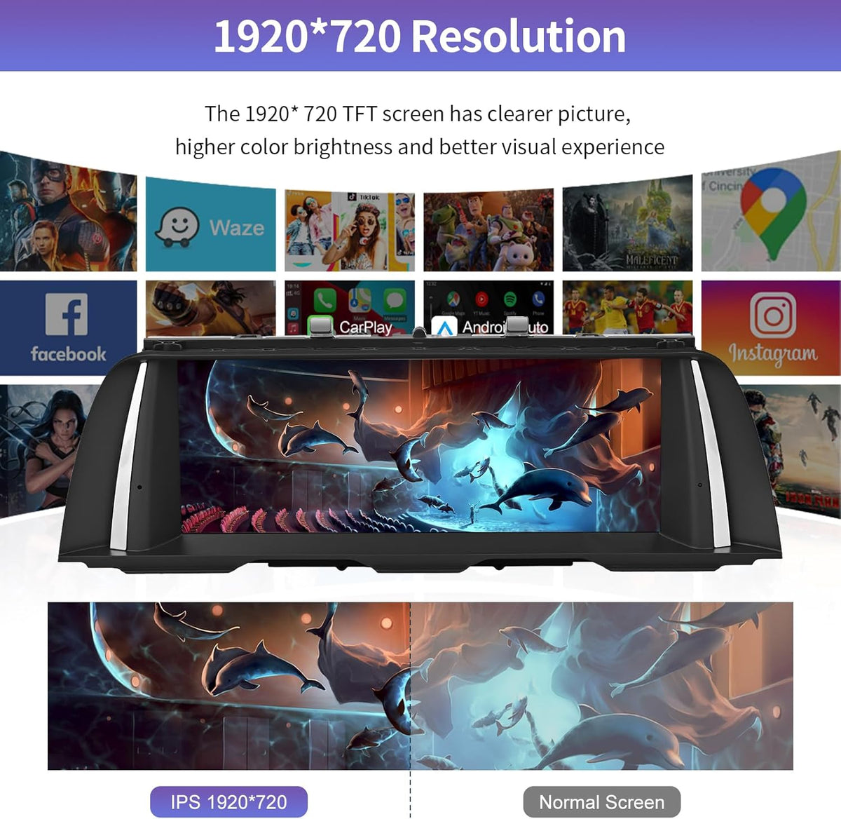 Road Top 10.25 Inch Car Radio Touch Screen Wireless CarPlay Android Car for BMW 5 Series F10/F11 2010-2011 Year with CIC System, Car Stereo Multimedia Radio Receiver - QUORE