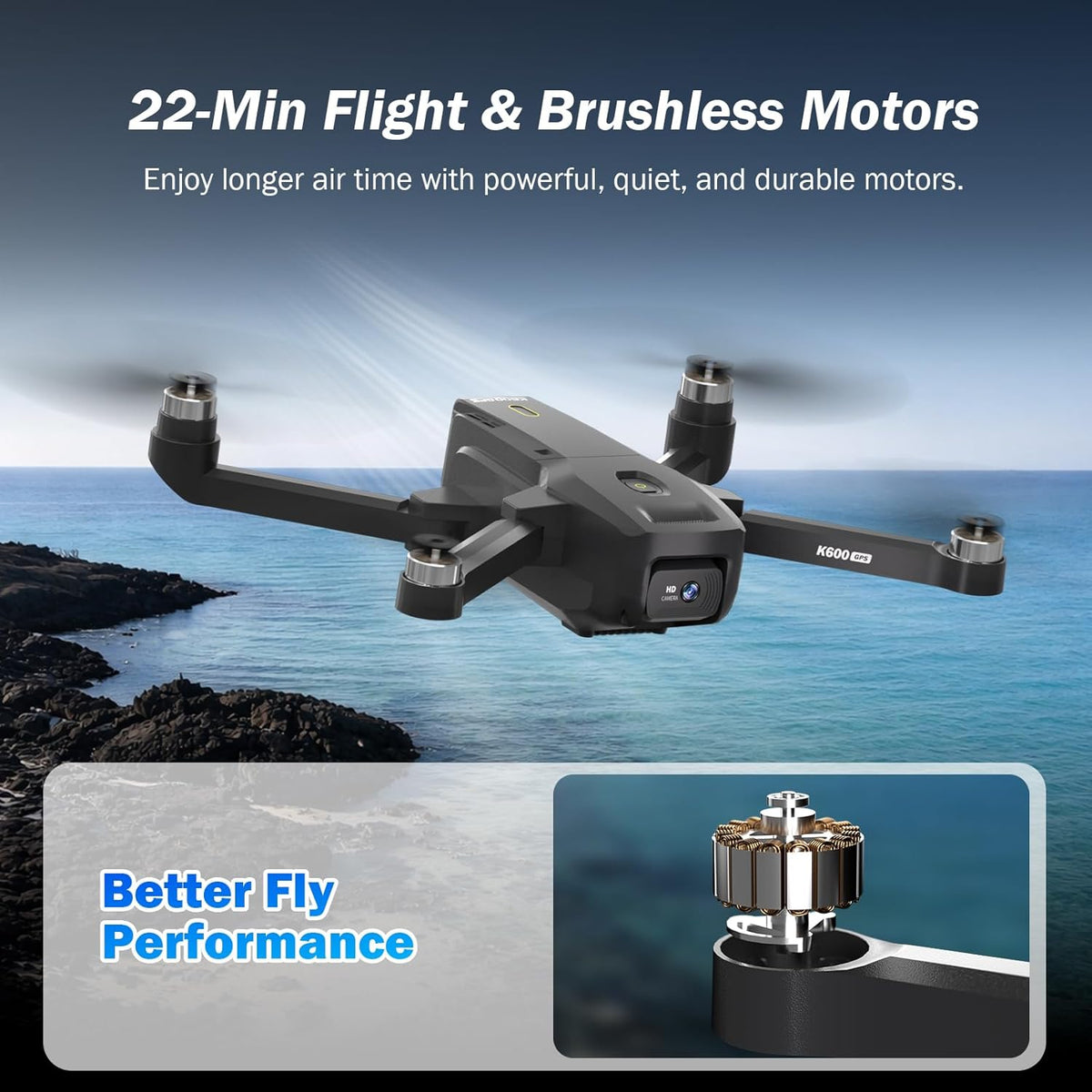 Drone met 1080p camera, 5 GHz, automatische terugkeer, Follow Me