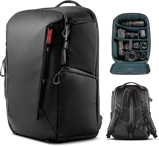 PGYTECH OneMo Lite Camera Rugzak 22L professionele Cameratas Fotorugzak geschikt voor Sony/Canon/Nikon/Mini 3 Pro/DJI AVATA/Air 2S/FPV/Mavic 3/ DSLR/SLR spiegelloze camera's (Zwart)