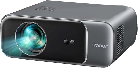 YABER Projector met autofocus/trapeziumcorrectie, 1080p full HD-beamer, ondersteunt 4K-video met wifi6 bluetooth, YABER 26.000 lumen, draagbare projector voor buiten, 7600 cm display, voor
