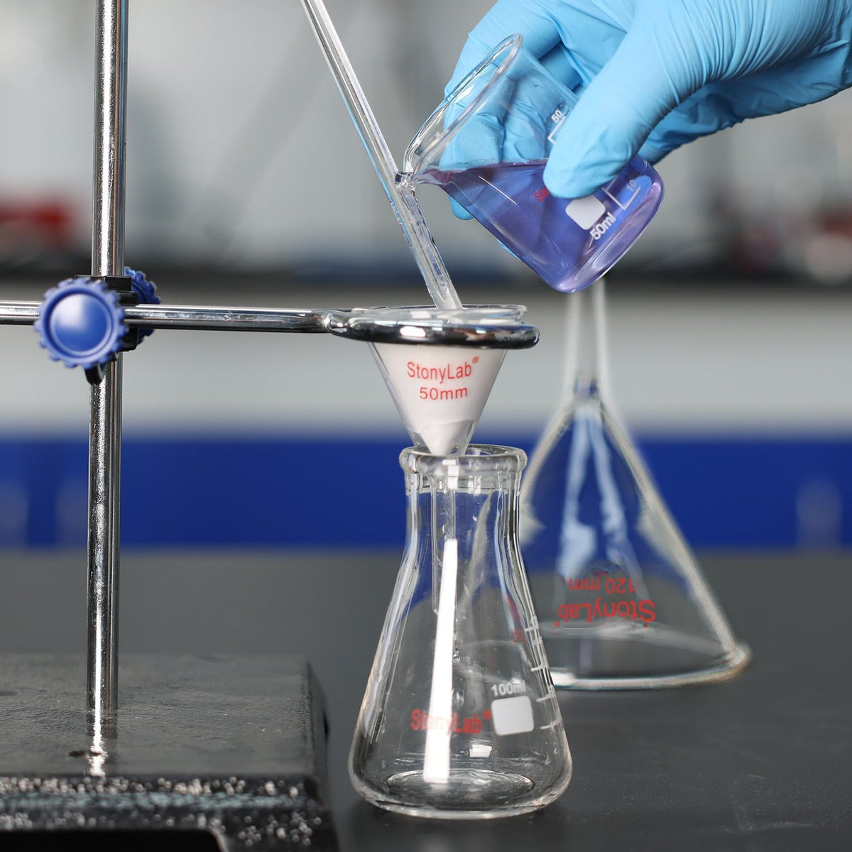 stonylab (1 Stuk) 5000 ml Erlenmeyer Glazen Kolven met Smalle Mond en Stevige Rand, 5 L (5 Liter)