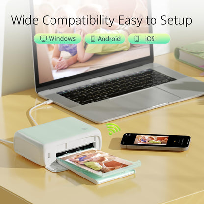YOTON Fotoprinter, Draagbare Fotoprinters met 54 vellen (4"x6"), Ondersteuning WiFi-verbinding, Fotobewerkingsfunctie, Voor iPhone/Android/Laptop