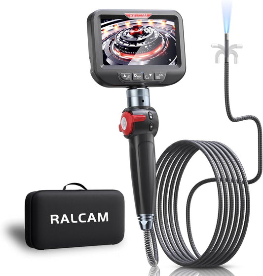 Ralcam Endoskopkamera mit Licht Endoscope Camera - Endoskop 8,5 mm Inspektionskamera 4,3" HD 1080P Rohrkamera, Kameras mit 10 LED, IP67 Wasserdicht 2M Halbstarre Kabel Teleskopkamera Kfz Werkzeug