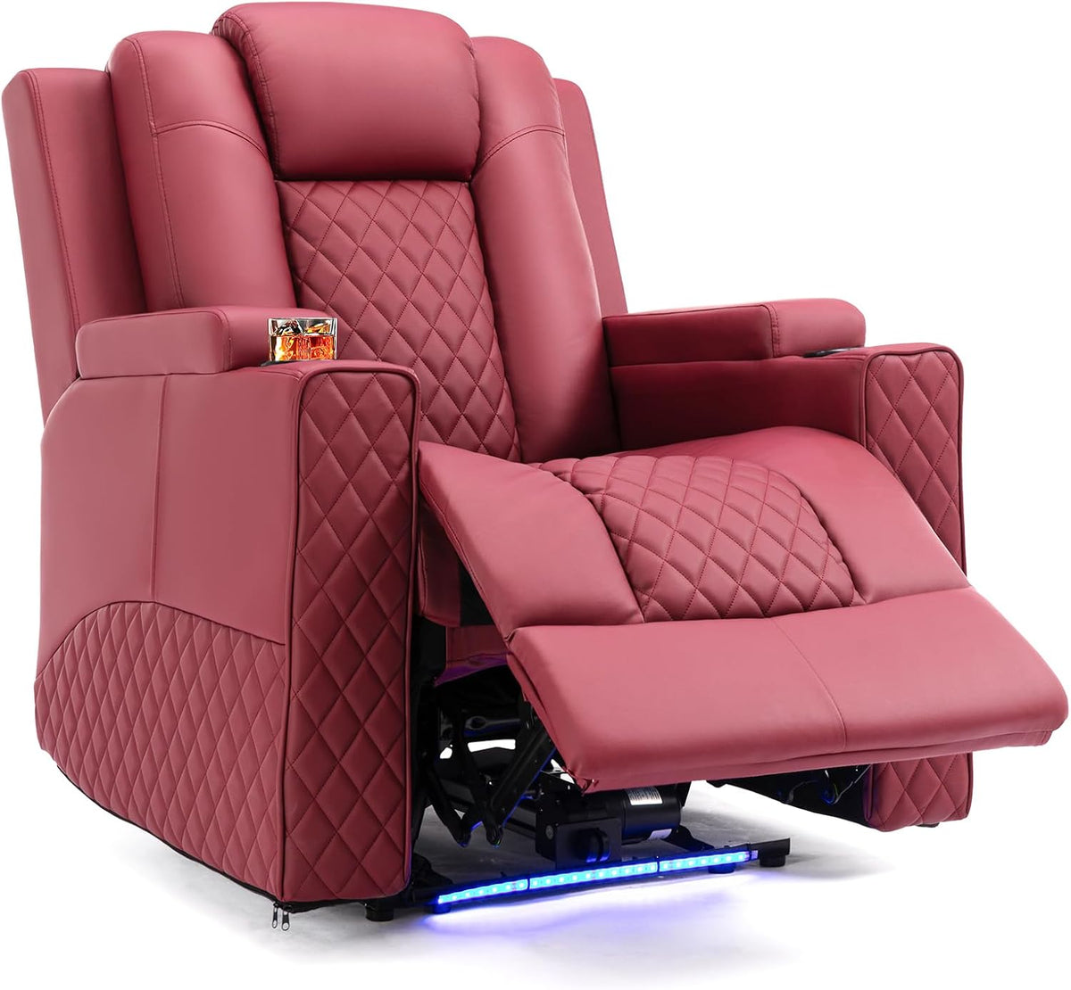 Relaxfauteuil – Relaxstoel – Fauteuil – Elektrische Stoel – TV Stoel – Verstelbaar Elektrisch – Met LED Verlichting – Rood Kunstleer