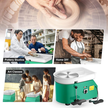 Pottenbakkerstoren, 25 cm, elektrische pedaaltoren, met afneembare ABS-bak en 350 W, draaiplateau voor aardewerk, draaibank, kleigereedschap voor keramiek, doe-het-zelf, knutselen