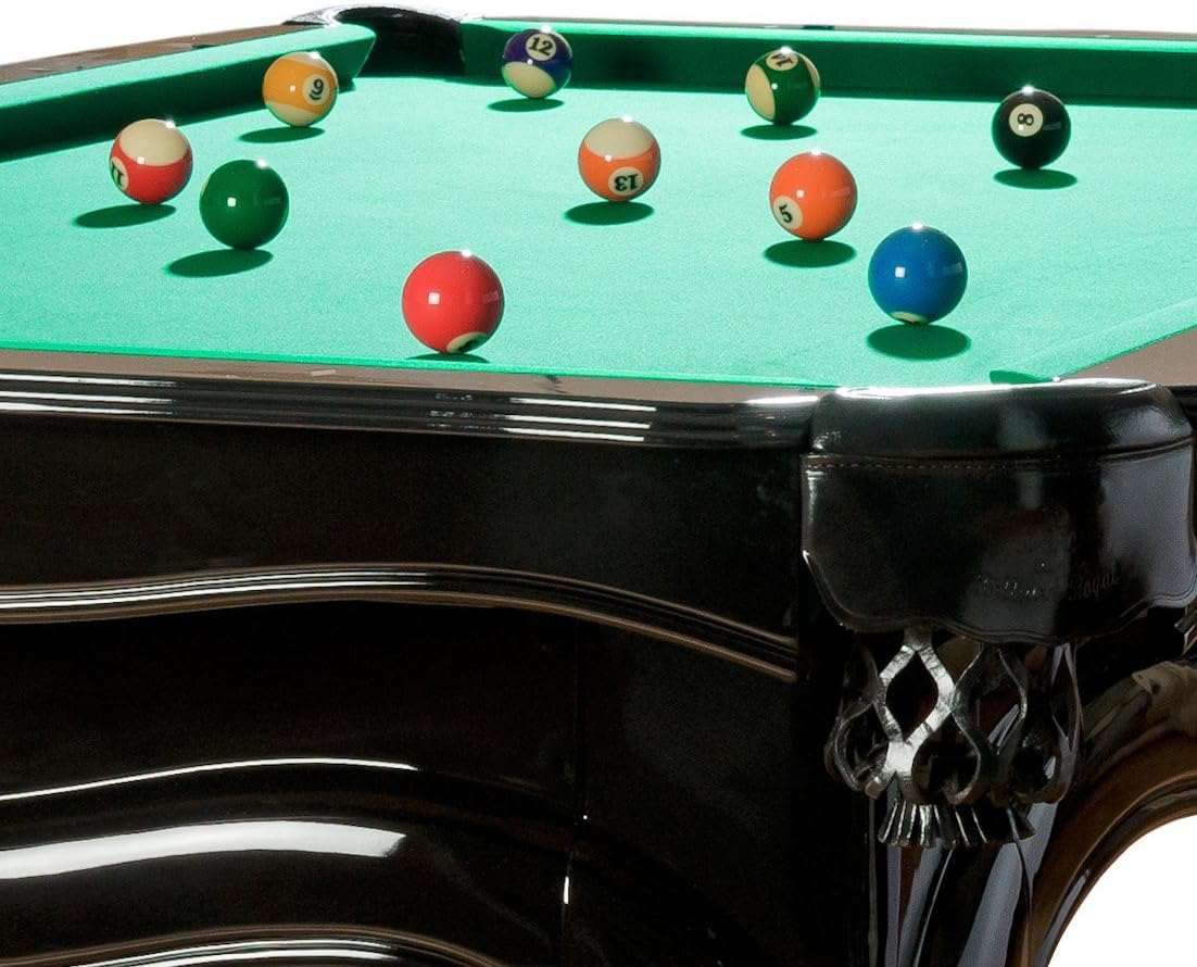 Billiard table pool table model Piano 8 ft. with high-quality K-55 band rubber and free choice of cloth color: Simonis 860 yellow green - QUORE