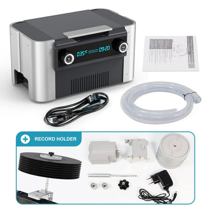 LifeBasis Ultrasone reiniger 6 l, 49 kHz Ultrasone Record Cleaner met timer en schijfhouder voor vinylschijf/sieraden/bril, 240 W