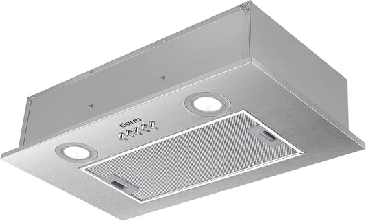 CIARRA CBCS5913A Afzuigkap 52 cm Breed 3 Stappen 300m³/h Roestvrij staal Onderbouwkap Plafondkap -Verlichting (zilver/wit)