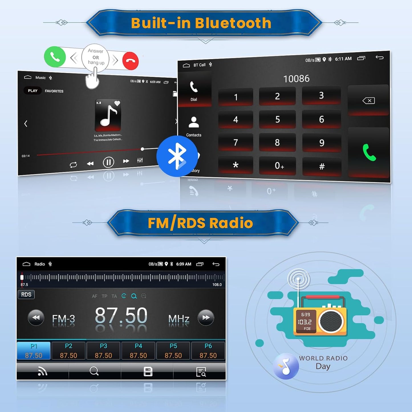 Autoradio Peugeot 207 – Stereo – Multimedia Speler – Navigatiesysteem – Auto Headunit – Android 13 Systeem – 9 Inch Touchscreen – Draadloze CarPlay & Android Auto