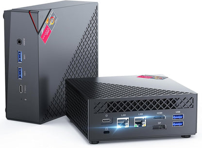 NiPoGi Mini-pc, AMD Ryzen 5 5500U mini-gaming-pc (6C/12T, tot 4,0 GHz), 16 GB DDR4 RAM 512 GB M.2 SSD-minicomputer met dubbel Gigabit Ethernet, 4K HDMI+DP+Type-C/WiFi 5/BT 4.2/voor games/kantoor/thuis