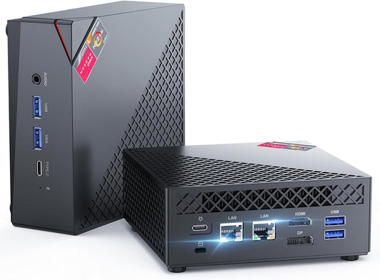NiPoGi Mini-pc, AMD Ryzen 5 5500U mini-gaming-pc (6C/12T, tot 4,0 GHz), 16 GB DDR4 RAM 512 GB M.2 SSD-minicomputer met dubbel Gigabit Ethernet, 4K HDMI+DP+Type-C/WiFi 5/BT 4.2/voor games/kantoor/thuis
