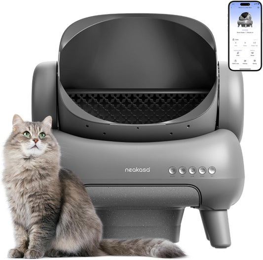 Automatische Kattenbak – Zelfreinigende Bak – Open Bovenkant – Slimme Kattenbak – Geurloos Afvalafvoersysteem – Grote Instap 43 cm – App Bediening Met Veiligheidssensoren