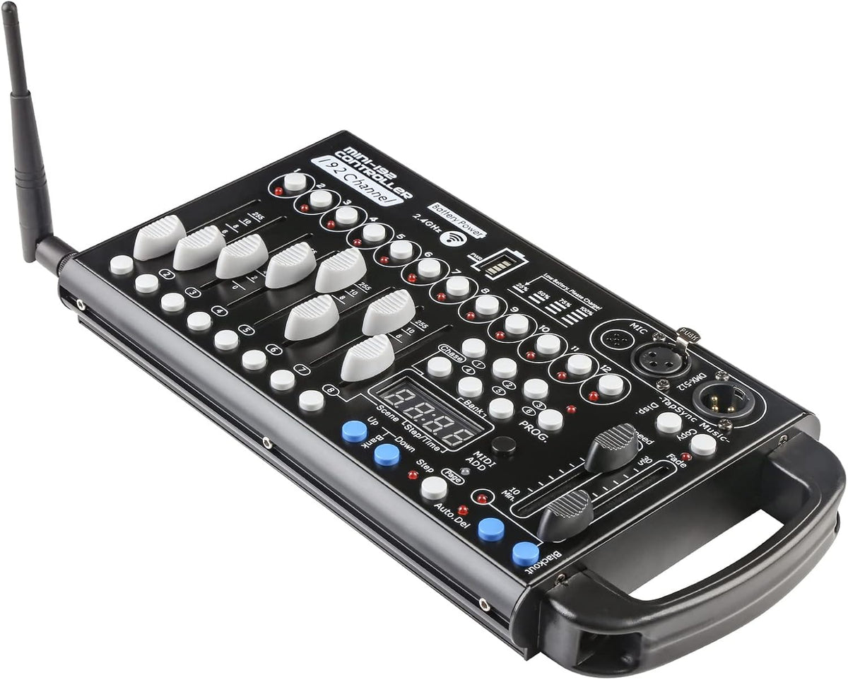 Draadloze DMX-Controller Met Batterij – DMX512-Console – Lichtmixer – Lichtsturing – Lichtboard – 192 Kanalen – 240 Scènes