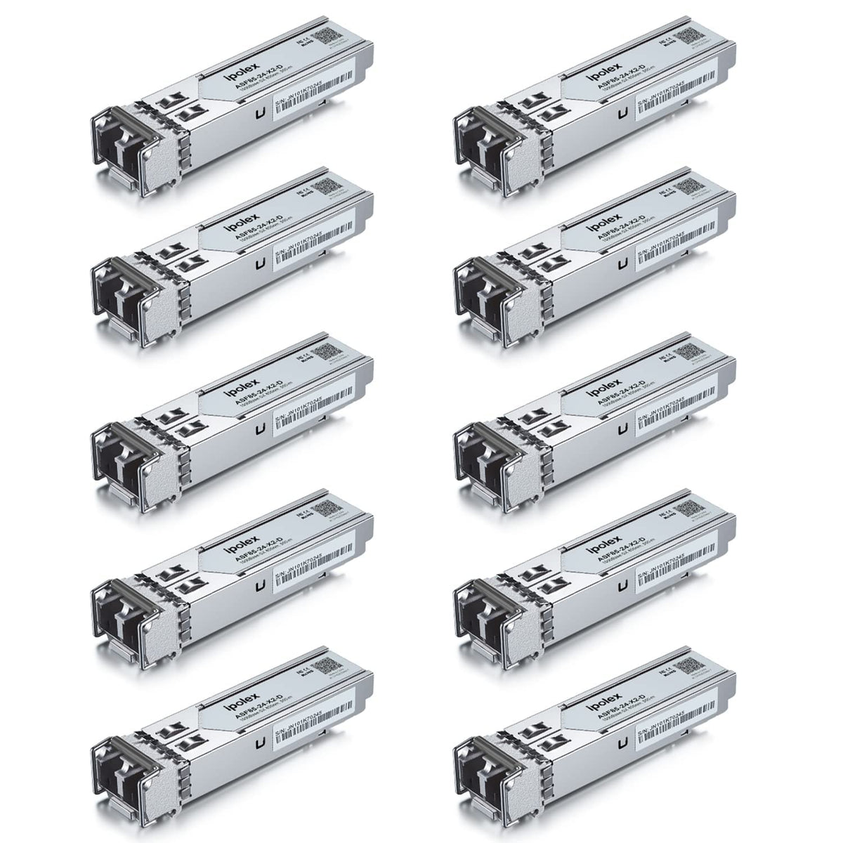 ipolex Gigabit SX Multimode SFP LC Zendontvanger, 1000BASE-SX SFP Module voor Cisco GLC-SX-MMD, Meraki MA-SFP-1GB-SX, Ubiquiti uf-MM-1G, Mikrotik s-85DLC05D, Netgear AGM731F, 850nm MMF, 10Pack