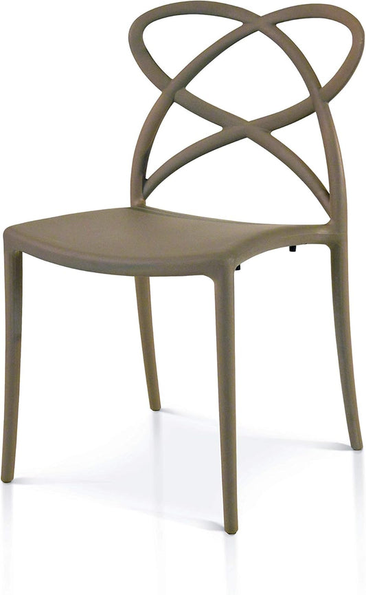Fashion Commerce 04-fc905 stoelenset, polypropyleen, beige, 46 x 49 x 81 cm, 4 stuks