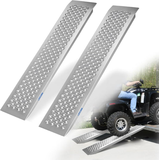LIEKUMM 2x Aluminium Oprijplaat, 400 kg Draagkracht, 120 x 23 cm, Motoroprijplaat, Auto, Anhanger, Trap, ATV, UTV, Quad, Fiets, Motorfiets