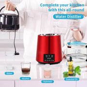Waterdestilleerder - Zuiver Water Maken - Automatisch Distilleerketel -Filteren 1 L/U - 304 Roestvrij staal - 750W - Rood
