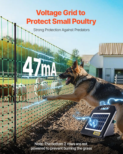 VEVOR Weidehek 1,27 x 50 m, schapennet met palen en haringen, draagbare omheining voor geiten, herten, varkens, tuinhonden, tuin, boerderijen