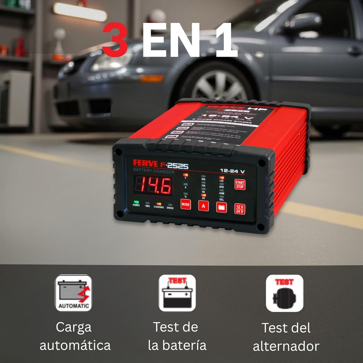 Automatische Batterijlader – Acculader – Accuvoeding – Accu Onderhoud – Batterijoplader – Voor 12V en 24V Loodzuuraccu’s – Microprocessorgestuurd met RF-Technologie