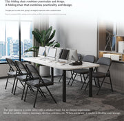 Klapstoel - Vouwstoel - Eettafelstoelen - Set van 2 - Opklapbare Stoelen - Draagbare - Makkelijk  Opbergbare - met Metalen Frame  - voor Binnen - Buiten - Kantoor - Kamperen - Vinyl - 46 x 46 x 75 cm - Zwart