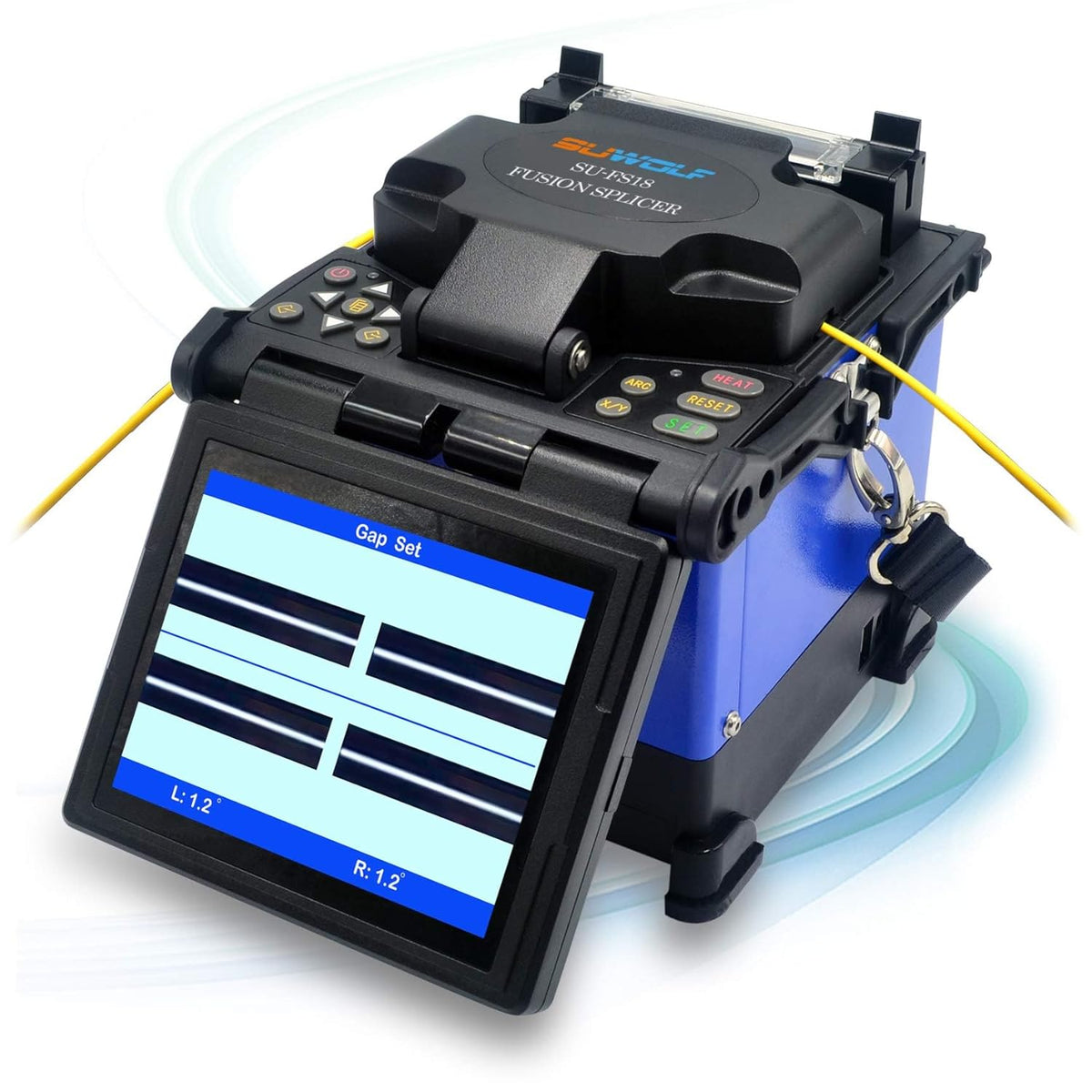 5" LCD Hohe Präzision Glasvezel Optische Lasmachine/Fiber Optische Fusion Splicer/Kern-zu-Kern Ausrichten Glasfaser Spleißen Technik für SM MM NZ-DS EDF Glasfaser mit Faserschneider (FS18-5)