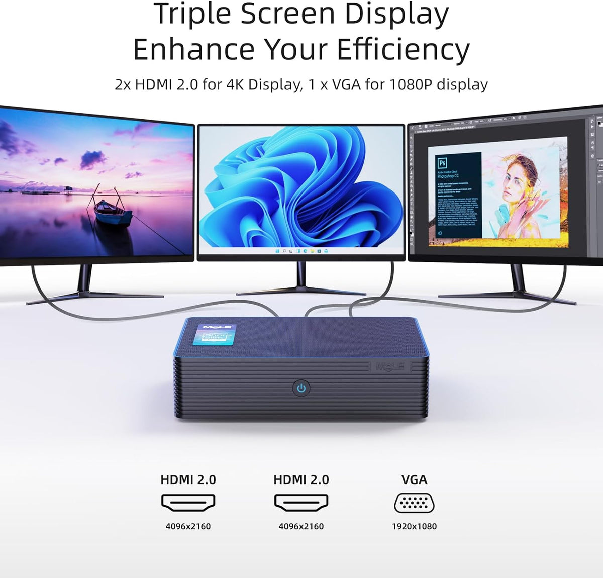 Mini PC – Mini Desktop PC – Micro Computer – Compacte PC – Kleine Computer – Celeron N5105 Quad Core – 16GB RAM & 512GB SSD – Fanless Stil Voor Industriële IoT & Meerdere Schermen