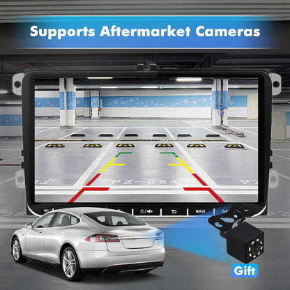 4+64G Android 14 Car Stereo voor VW Golf / Seat / Passat / Polo / Jetta / Touran 9 inch Multimedia Stereo Radio met Wireless Carplay Android Auto Mirror Link SWC GPS Bluetooth WiFi FM Backup Camera