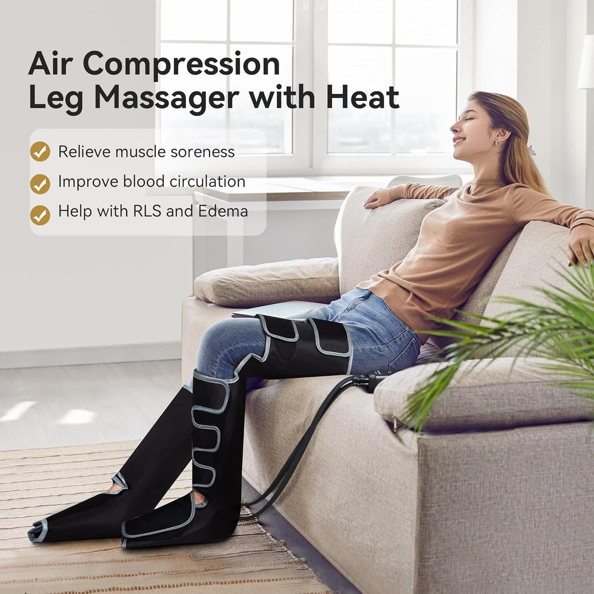 FIT KING beenmassageapparaat met warmtevoetmassageapparaten voor pijn en bloedsomloop Verwarmt uw hele benen en voetcompressie laarzen voor oedeem