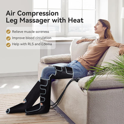FIT KING beenmassageapparaat met warmtevoetmassageapparaten voor pijn en bloedsomloop Verwarmt uw hele benen en voetcompressie laarzen voor oedeem
