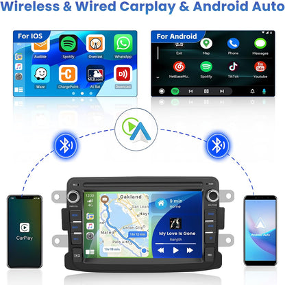 Autoradio – 2-DIN Radio – Multimedia Systeem – Navigatiesysteem – Touchscreen Radio – 9 Inch HD-Touchscreen – Draadloos CarPlay & Android Auto