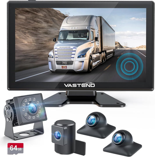 Bekabelde achteruitrijcamerakit, AHD 1080P achteruitrijcamera met 10 inch touchscreen-monitor, IP69 waterdicht, IR nachtzicht, achteruitrijcamera's voor auto, bestelwagen, vrachtwagen, trailer