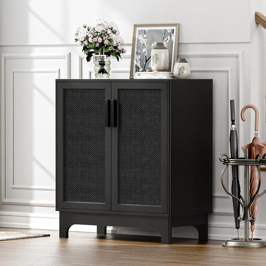 Keukenkast, keukenkast met werkblad, verstelbare plank, landhuisstijl, dressoir voor keuken, woonkamer, hal en eetkamer, zwart 80 x 40 x 89 cm