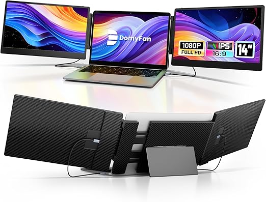 14" Laptop Schermvergroter – Draagbare Monitor – Tweede Scherm – USB-C Monitor – Full HD Scherm – Triple Modus – 1080p IPS Display – 180° Draaibaar