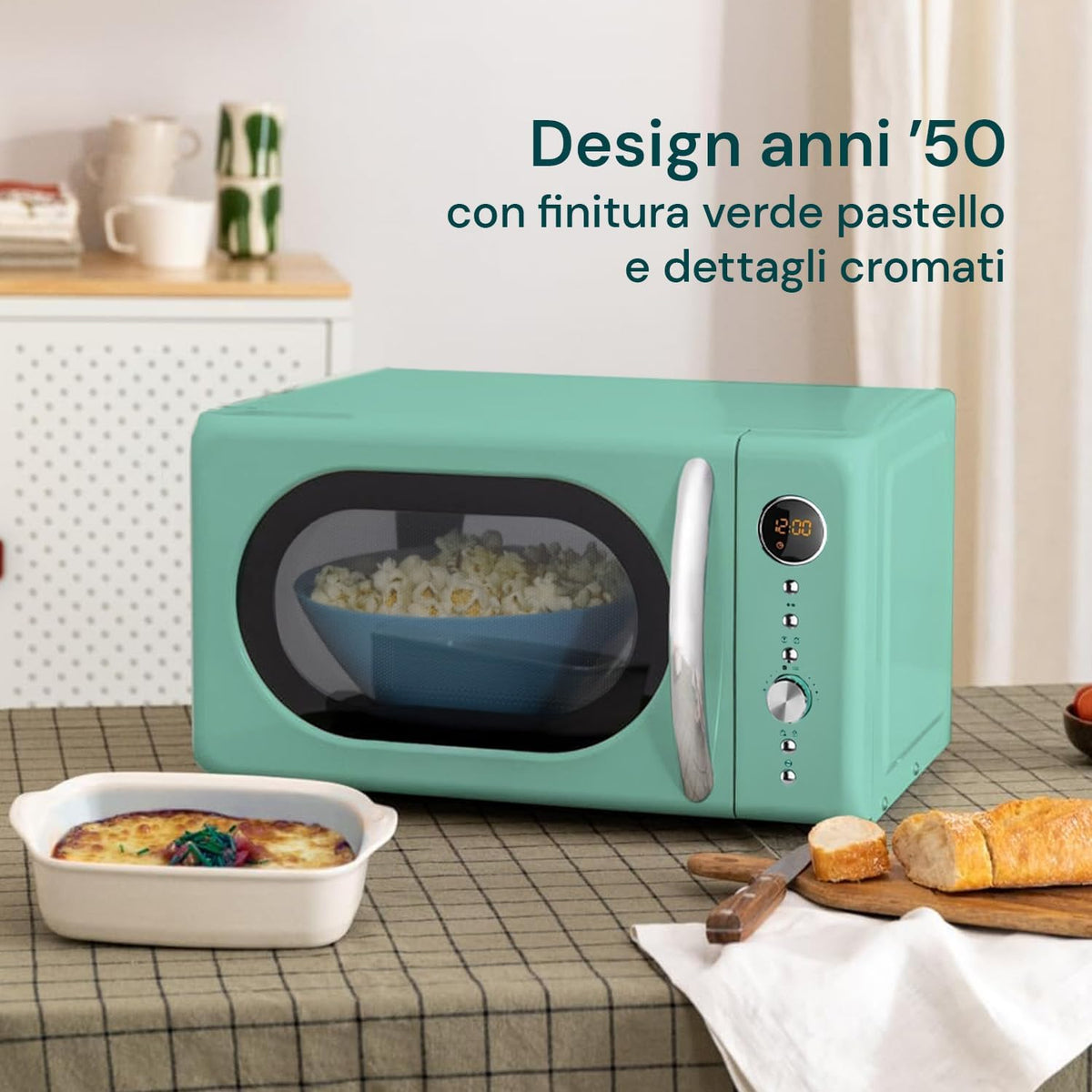 Magnetron – Retro Magnetron – Vintage Magnetron – Kleine Magnetron – Keuken Magnetron – 17 Liter Inhoud – 7 Automatische Programma’s