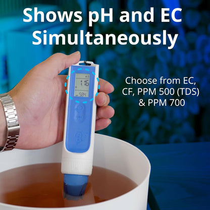 Bluelab OnePen - een 3-in-1 temperatuur-, EC/PPM- en pH-meter, bliksemsnelle meetwaarden - Bluetooth-gegevensuitwisseling & in-app-tracking - verwisselbare sonde