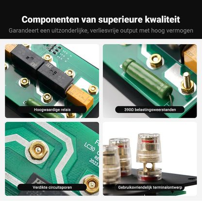 Fosi Audio LC30 VU Meter Versterker Luidspreker Keuzedoos, 2-Weg Analoge Audio Schakelaar, voor Stereo HiFi Versterkers en Passieve Luidsprekers, Home Audio Component met Afstandsbediening