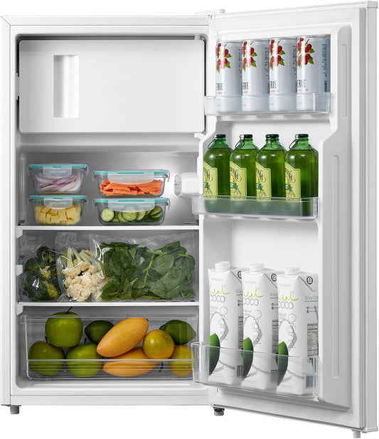 Comfee RCD80WH3(E) Koelkast met vriesvak, 80 liter, kleine koelkast, fruit- en groentevak, 84,5 cm hoogte, 47,5 cm breedte, 110 kWh per jaar, instelbare temperatuurregeling, verstelbare poten, wit