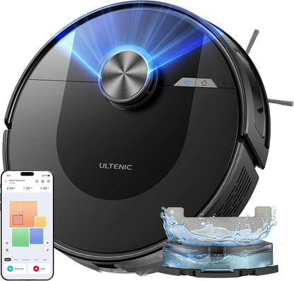 Ultenic D10 Robotstofzuiger Met Laser | 5000 Pa + HEPA H12 | Tapijtreiniging | App/Alexa | 120 Minuten Autonomie