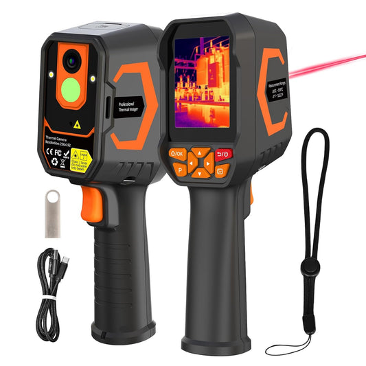 Thermal Imager Thermische Camera Lekdetector voor Water/Lucht, AIOMEST Infraroodbeelding Pistool met 512x384 TISR-resolutie, PC 2D/3D-analyse, 2MP Camera, Temperatuurmeting -20°C tot 550°C