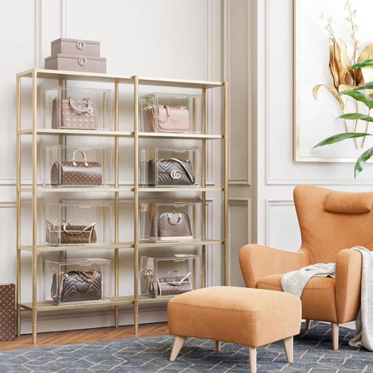 Tentoonstellingsvitrine van acryl met deur voor verzamelvitrines, vitrine, plexiglas, voor handtas, figuren, Funko Pop, zelfmontage (6, 36 x 27 x 27 cm)