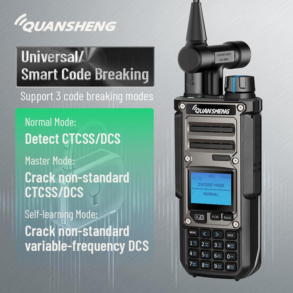 HYS Quansheng TK-11(8) 10W VHF/UHF Walkie Talkie, Type-C oplaadpoort en 3000 mAh accu, 999 kanaalnummers, spectrum-analysator, professionele twee-weg radio met koptelefoon