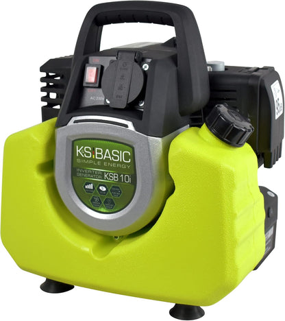 KSB 10i Inverter-generator, 1000 W, elektronische omzetting van elektrische energie, noodstroomaggregaat voor gevoelige stroomverbruikers, motor Euro 5, veiligheidsstopcontact 230 V,