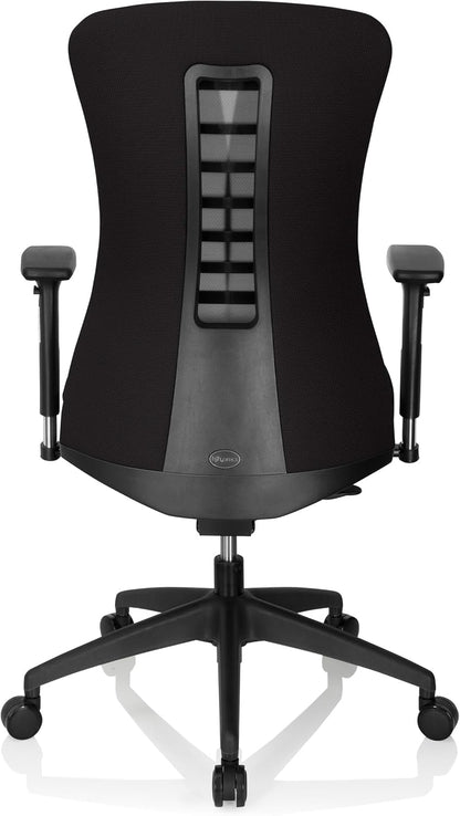 hjh OFFICE Office XT PRO 760010 Professionele bureaustoel van netstof, zwart, met armleuningen, zitdiepte verstelbaar