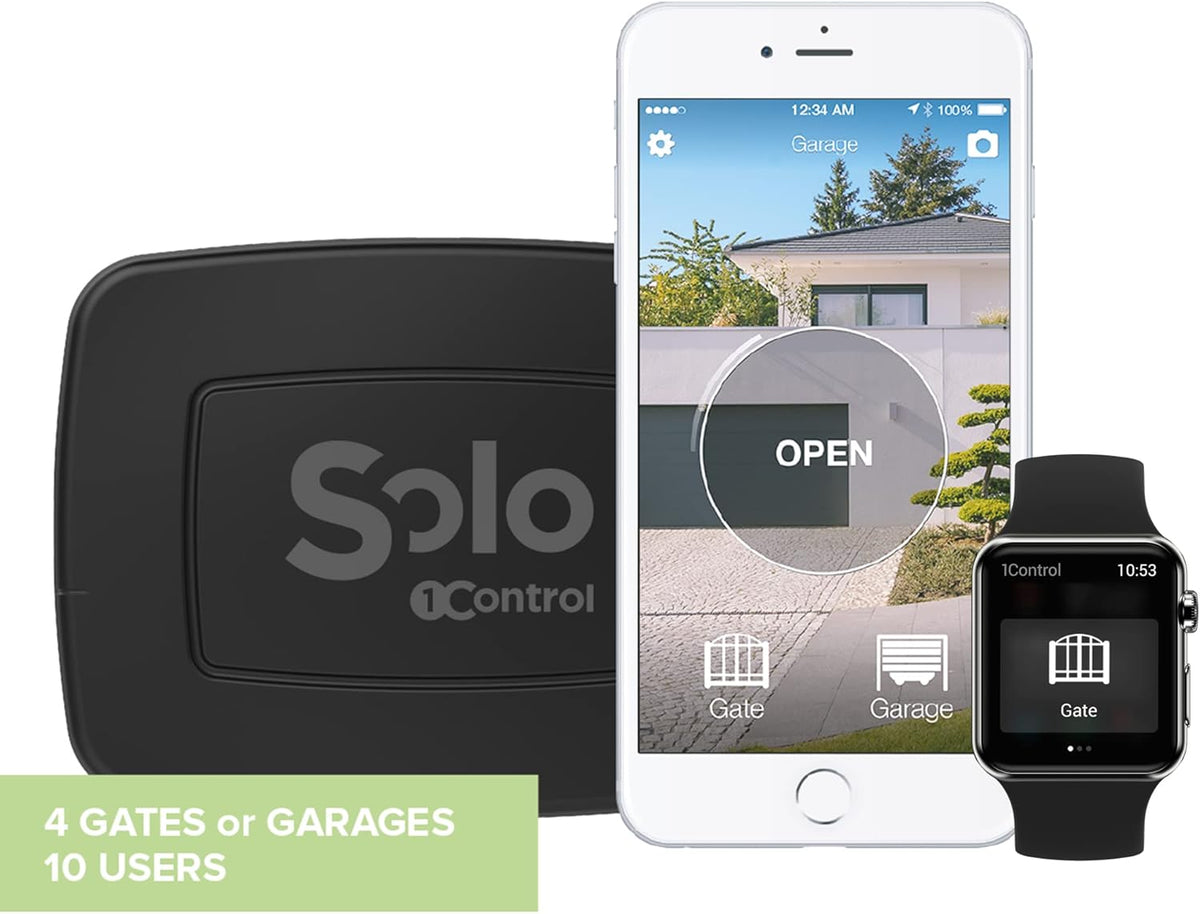 1Control SOLO 2ª GEN, draadloze Bluetooth-poortopener voor telefoon/smartphone om poorten en garagedeuren te openen Gecontroleerd met afstandsbediening, x 4 poorten en 10 gebruikers, Made in Italy