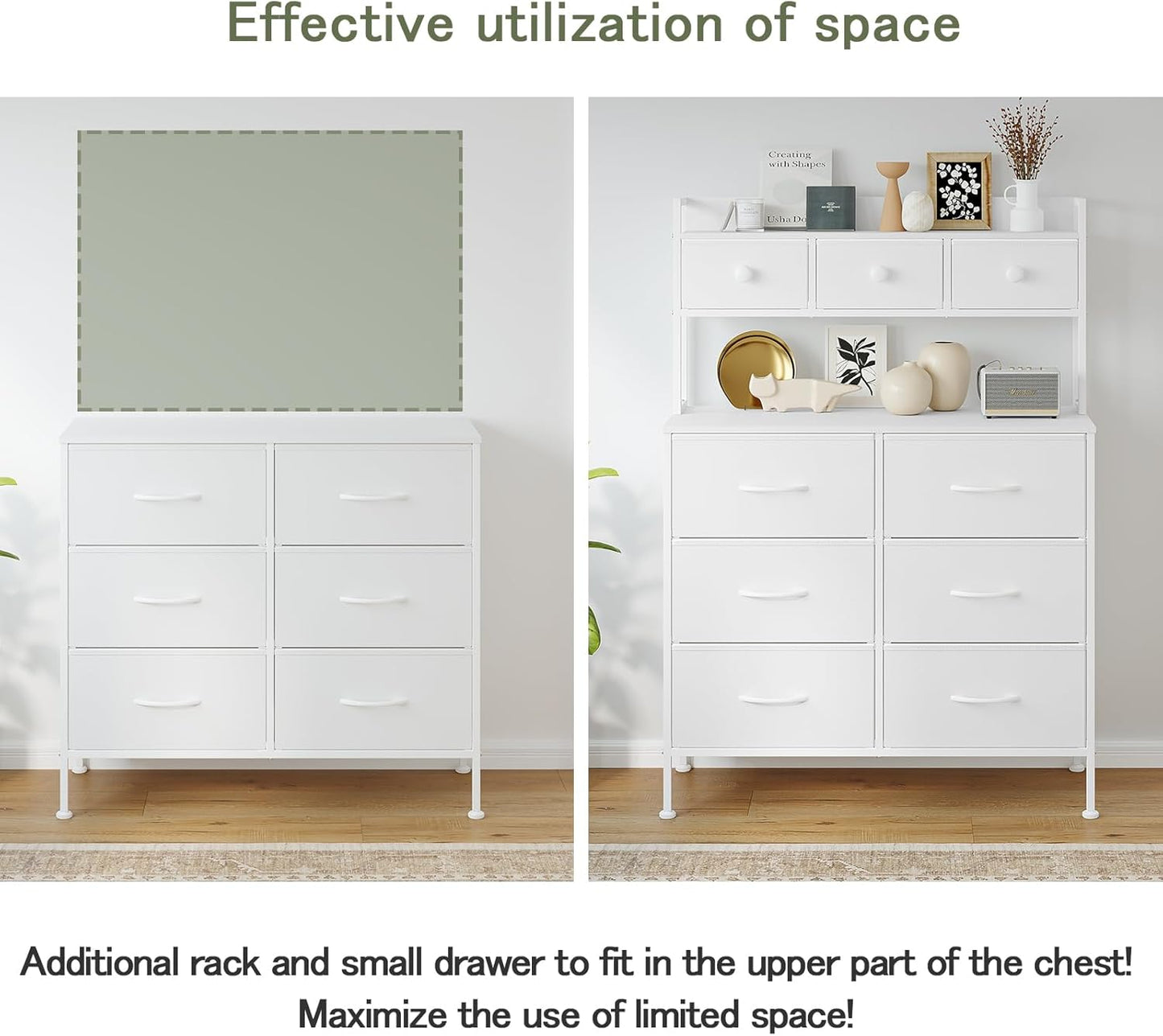 Ladekast – Opbergkast – Commode – Dressoir – Kledingkast – Wit – 9 Lades – Verstelbare Pootjes