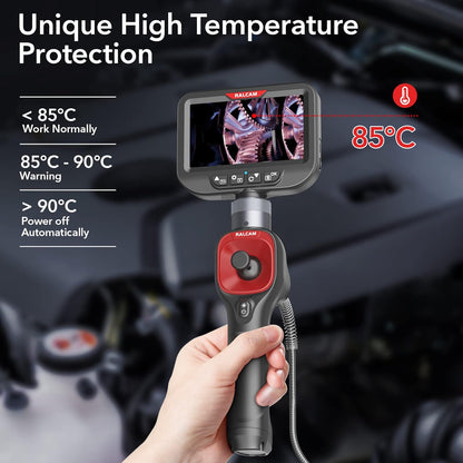 Ralcam Endoscoopcamera, 6,2 mm, endoscoopcamera, 360° draaibaar, 4,3 inch HD 720P, inspectiecamera met licht, buiscamera, camera's met 6 leds, IP67 waterdicht, 1 m kanaalcamera, stuurendoscoop